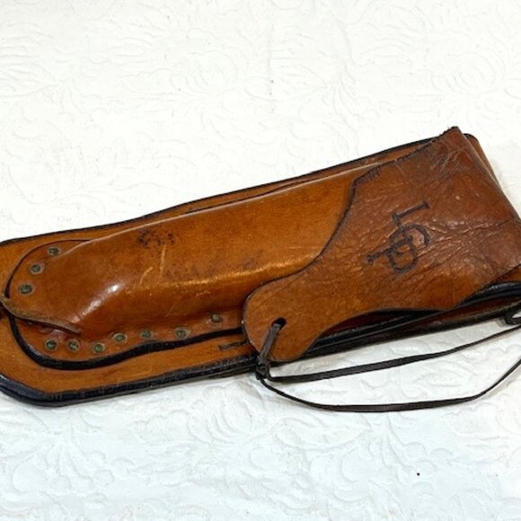 VTG '74 Handmade Brown Leather Tool/Knife Holder for Belt Rugged 6.5" Long - Picture 4 of 16